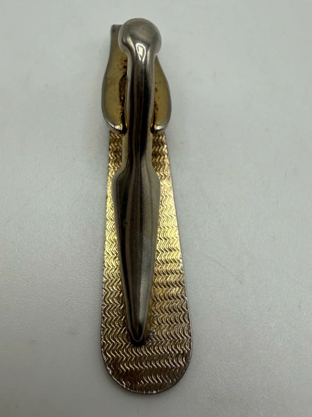 Vintage Gold Tone Engraved Tie Bar Clip Western Style
